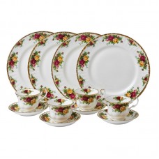 Royal Albert Old Country Roses Bone China 12 Piece Dinnerware Set, Service for 4 RAL1459